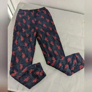 U.S. Polo Assn. boy's navy blue fleece printed pocketed sleep pants size 14-16